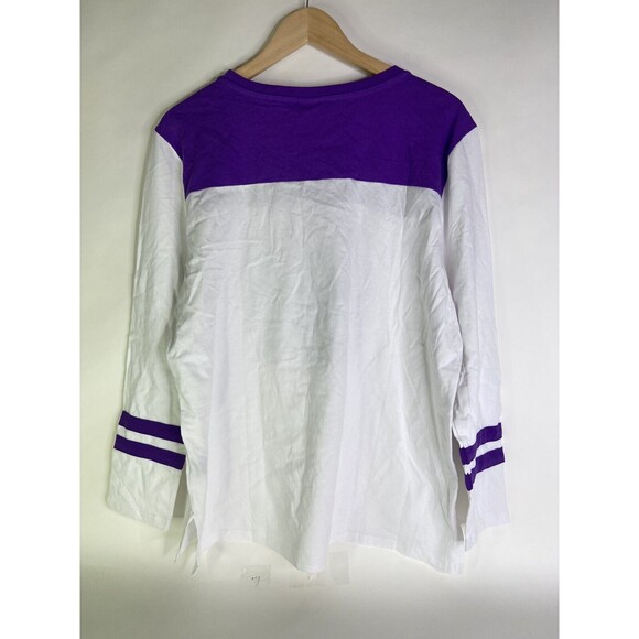 Minnesota Vikings NFL Ultra Game Womens XL Raglan Baseball Long Sleeve T-Shirt - Picture 2 of 6
